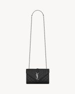 YSL Envelope Small in Quilted Grain De Poudre Embossed Leather
